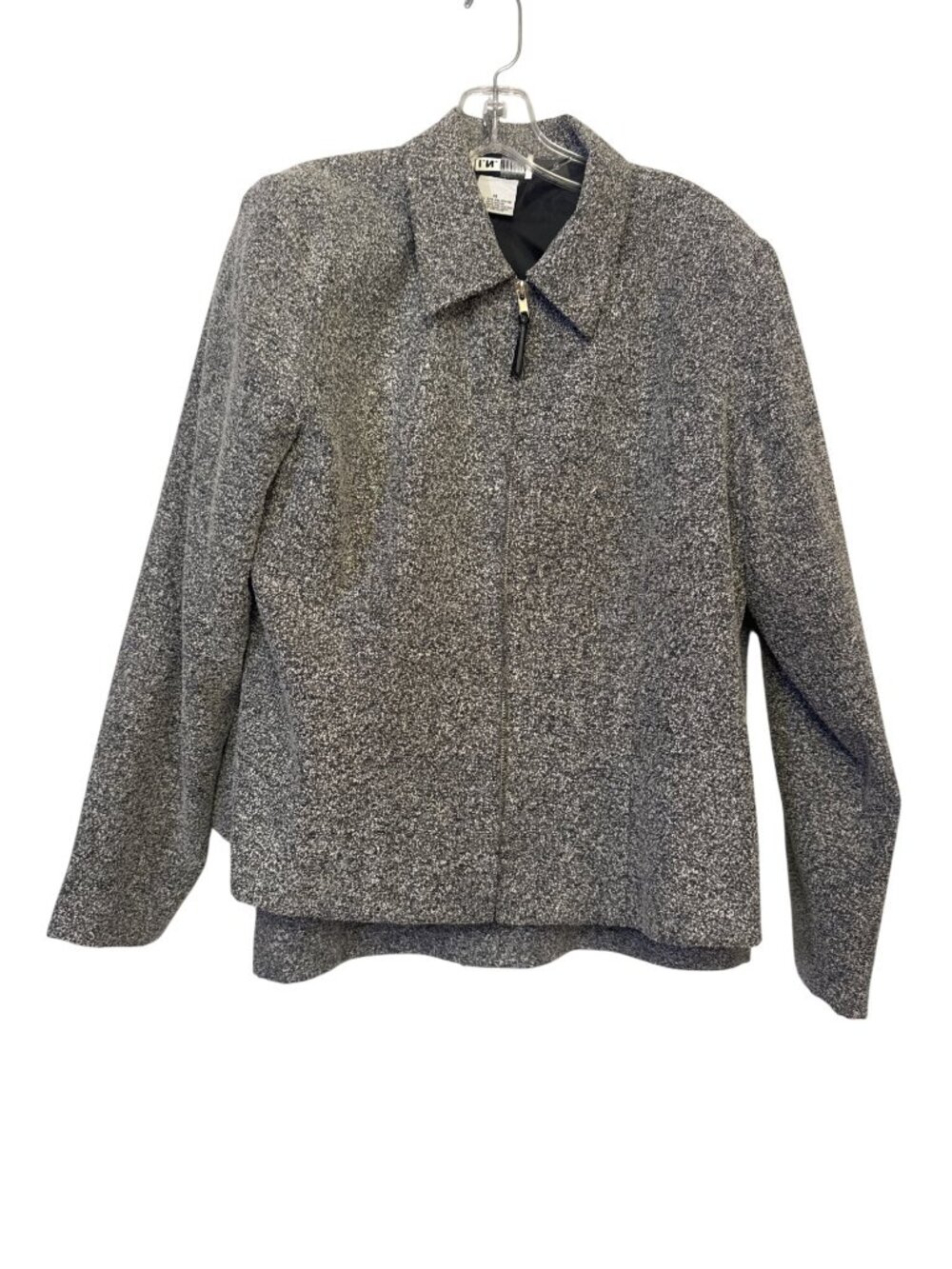 I.N. Studio Textured Gray Jacket Size14 and Skirt Size 10 Polyester Rayon Blend